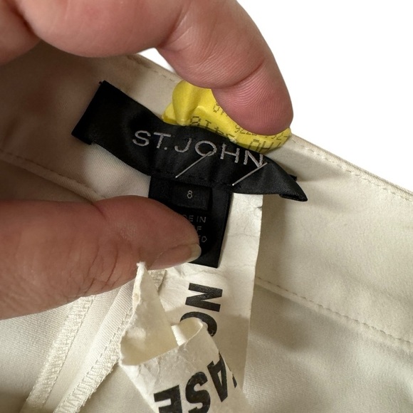 St. John Jennifer Cream Crop Pants women’s 8 career business casual professional - Picture 6 of 10